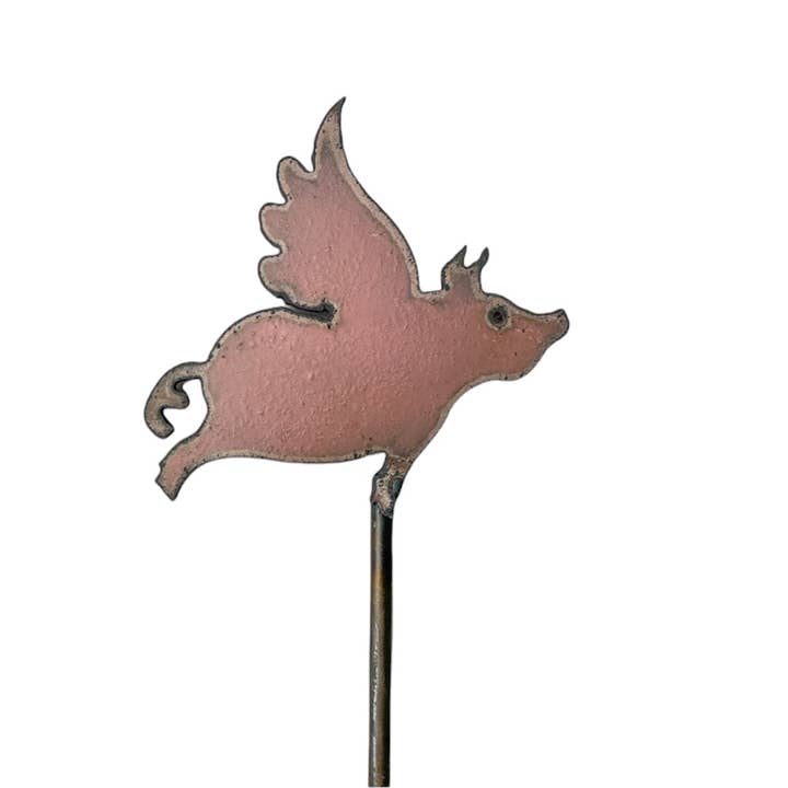 Whimsies - Wholesale Garden/Lawn Stake - Pig plant stake whimsical flying pig patio lawn garden love