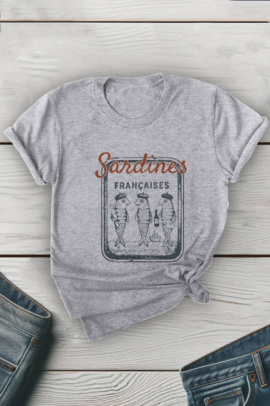 Top Avenue – wholesale T-shirt (graphic) – unisex – French Sardines Unisex Round Neck Tee4