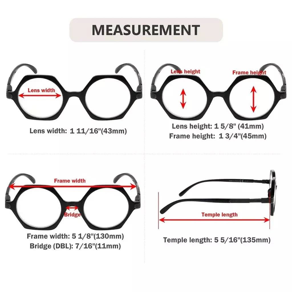 SPARE-SPECS, LLC - Wholesale Eyeglasses - Women's - Small Vintage Polygon Reading Glasses Classic Geometric Readers R20099