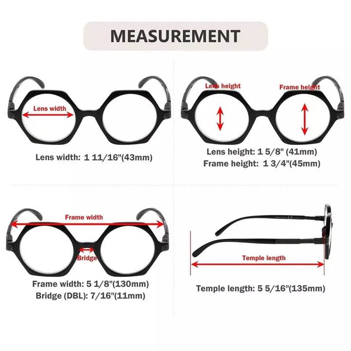 SPARE-SPECS, LLC - Wholesale Eyeglasses - Women's - Small Vintage Polygon Reading Glasses Classic Geometric Readers R20099