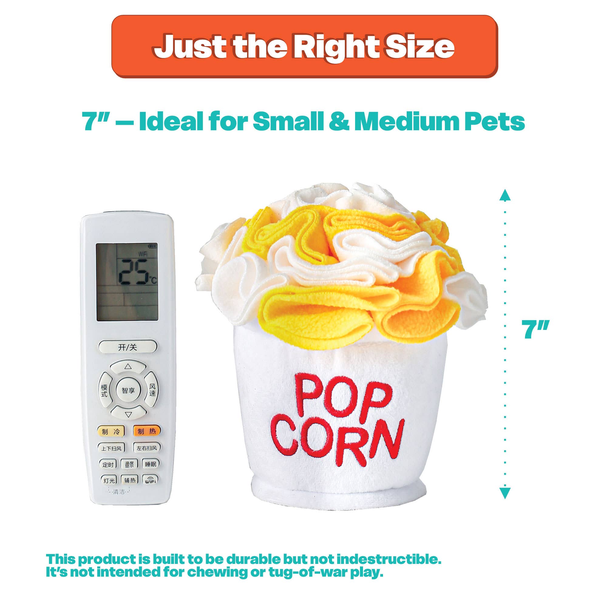 LUFTPETS - Wholesale Pet Plush Toy - Dog - Crinkly Popcorn Snuffle Toy – Treat Puzzle for Dogs & Cats6