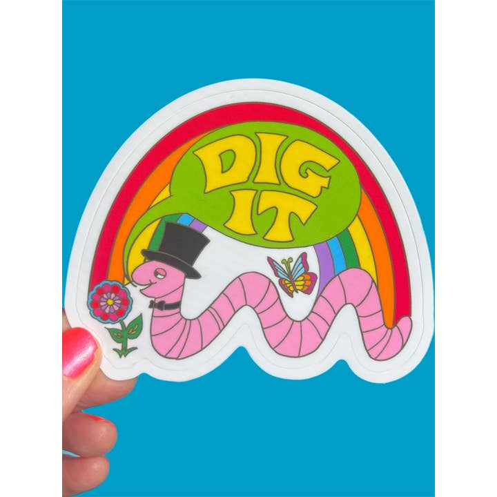 Astral Weekend – Großhandel Aufkleber – 3-Zoll-Aufkleber Dig It Worm