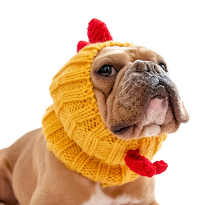 Zoo Snoods – wholesale Pet snood – Dog – Yellow Rooster Dog Snood1