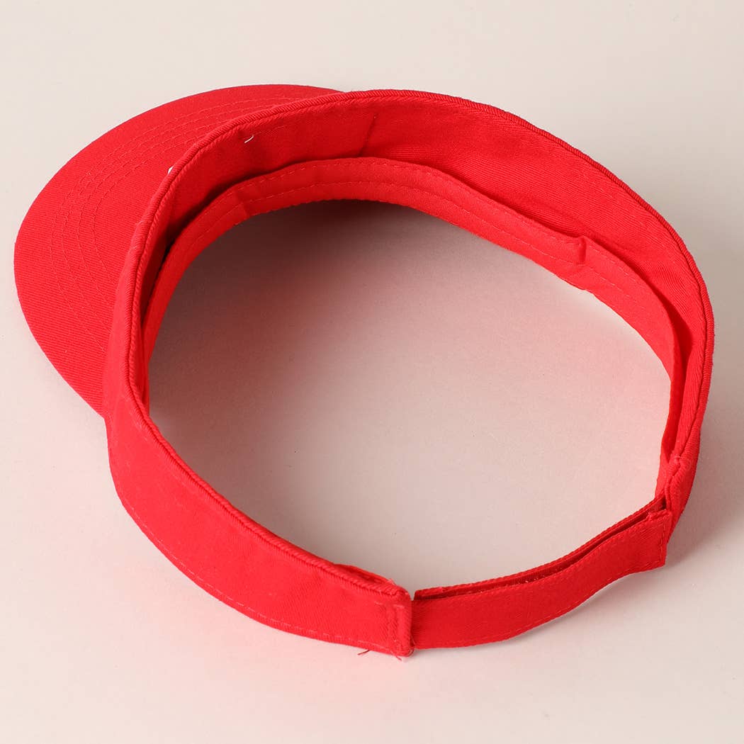 Fashion City – wholesale Visor – Women's – Rhinestone American Flag Patch Visor Summer Hat8