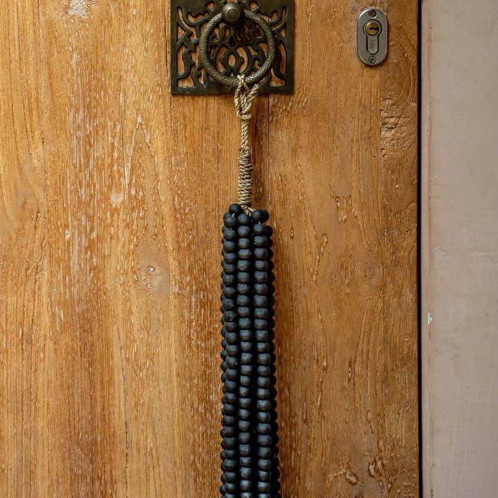 Bazar Bizar Living - Wholesale Decorative Tassel/Wall Drop - The Wooden Beads Tassel - Black1