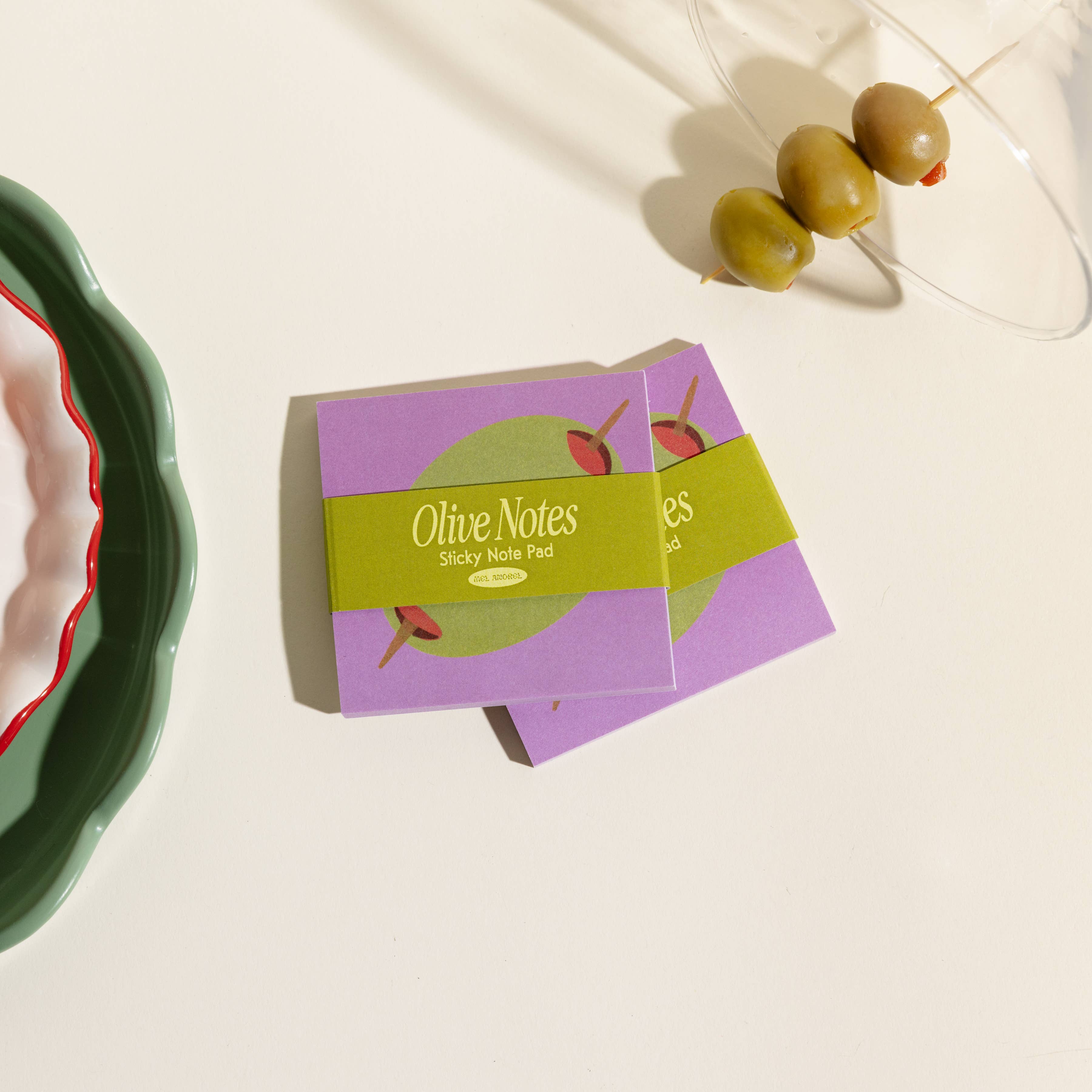 Mel Andrel - Wholesale Sticky Notes - Olive Sticky Notes2