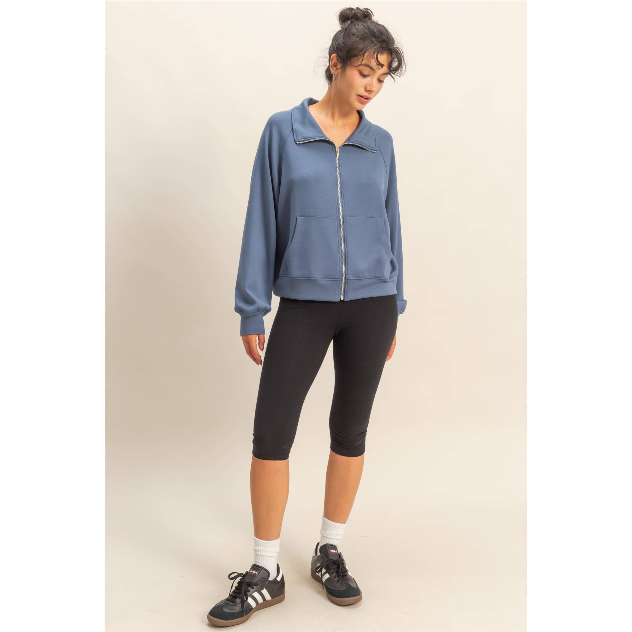 HYFVE – wholesale Jacket – Women's – Double Knit High Neck Long Sleeve Zippered Jacket18