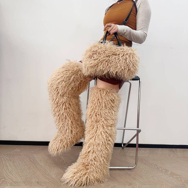 MB Fashion Wholesale - Wholesale Boots - Women's - EVERY FASHION Ultra-Shaggy Faux Fur Over-The-Knee Boots12