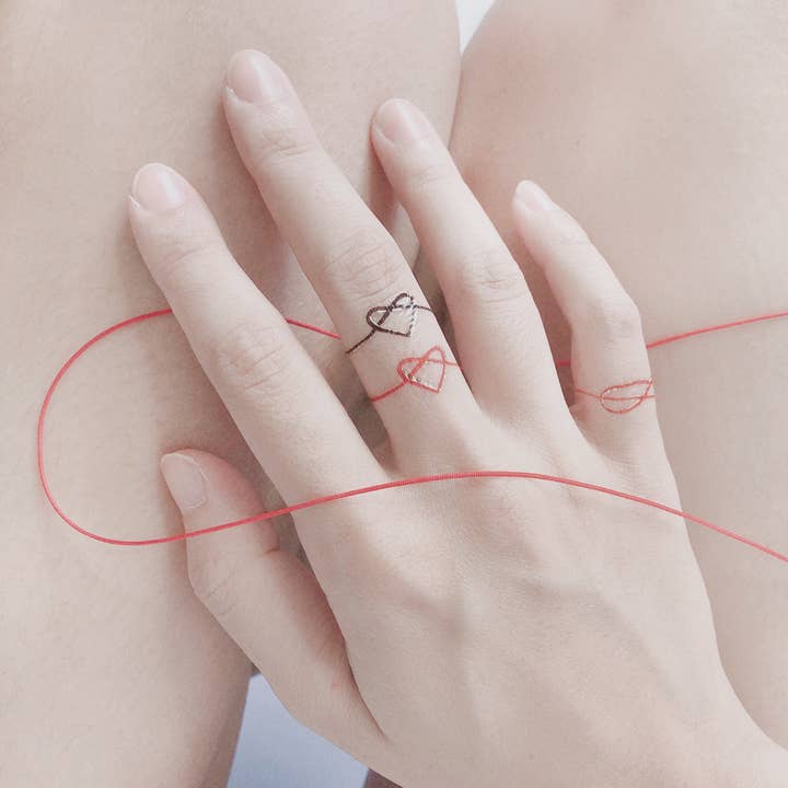 Red Thread Temporary Tattoos Stickers for wholesale by PAPERSELF