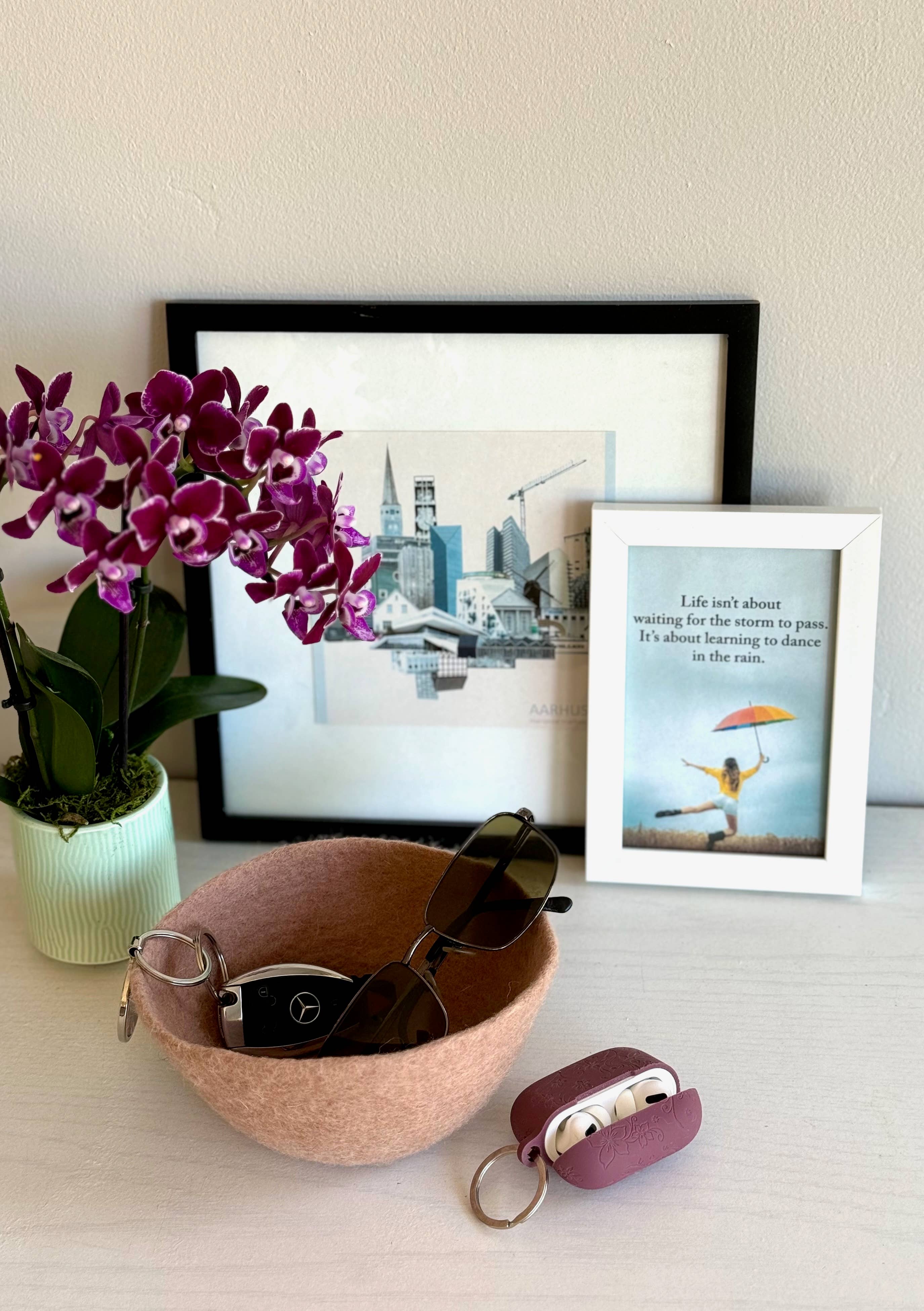 Humble Hilo – Prato/tigela decorativa por atacado – Tigela artesanal Humble Hilo de feltro, único, 15 cm17