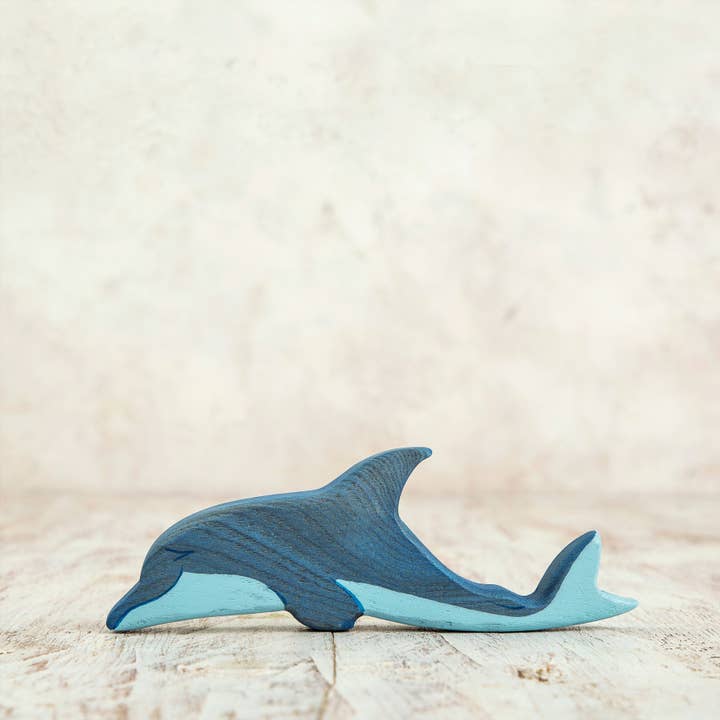 Wooden dolphin figure toy Sea animals Marine for wholesale by Wooden Caterpillar Toys