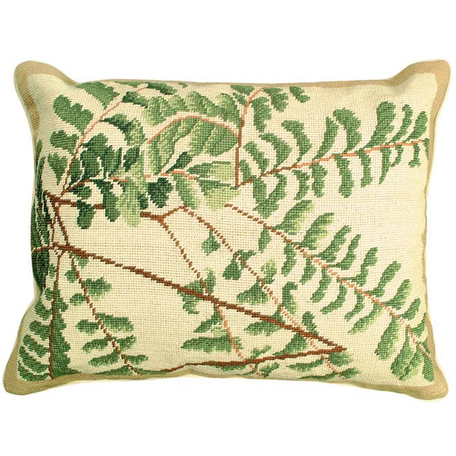 Cuscino Fern Needlepoint 40,6 x 50,8 cm per la vendita all'ingrosso da parte di Michaelian Home/India Overseas Traders, Inc.