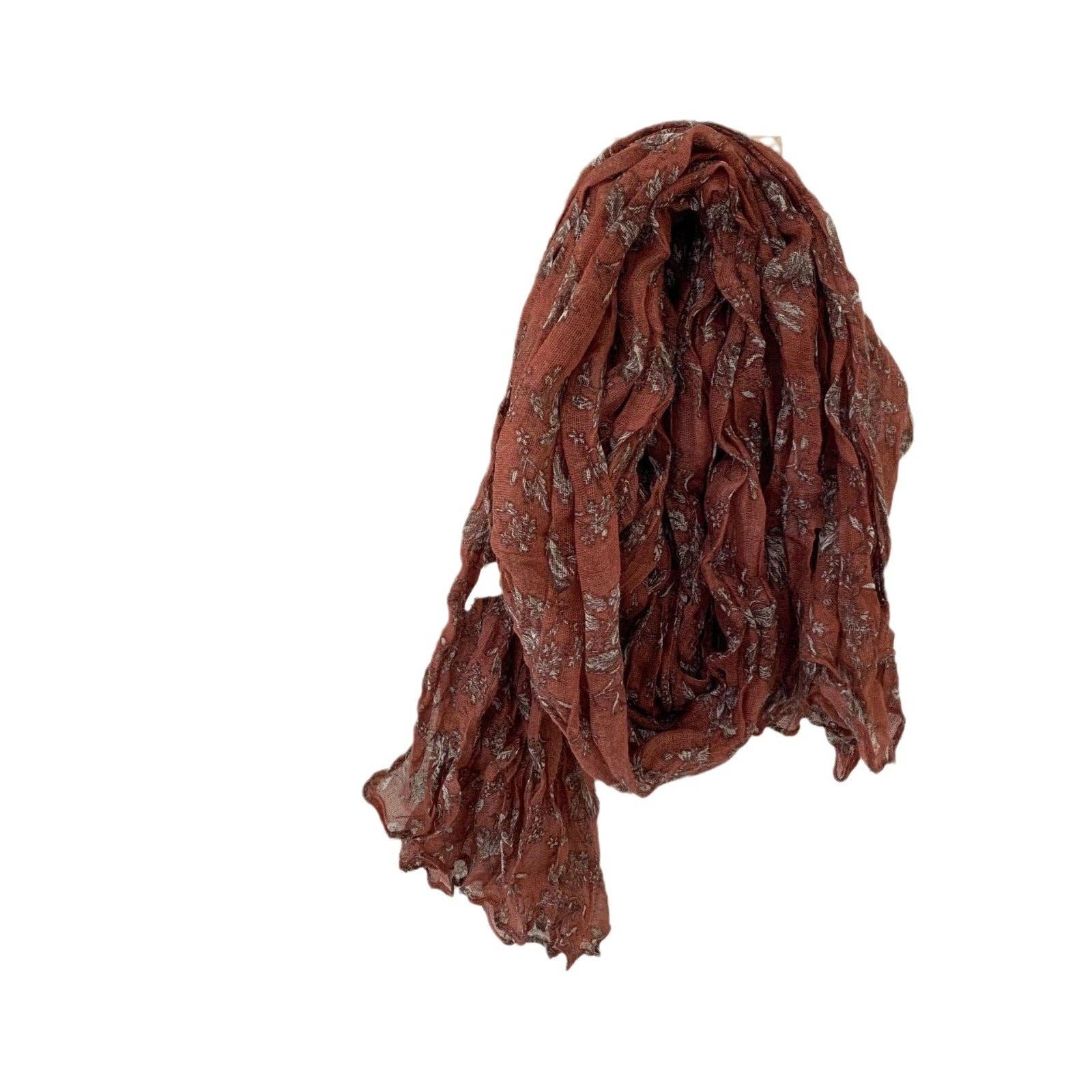 alberalkirk - Wholesale Scarf - Women's - Botanical Print Crinkle Scarf  M5A2092