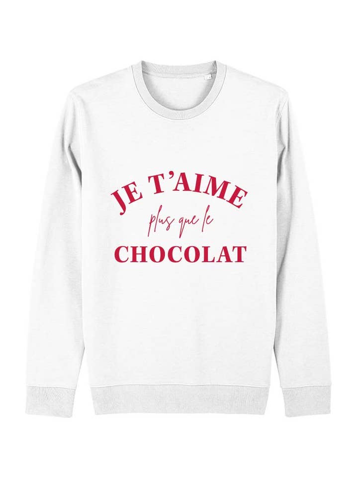 Felpa da adulto con messaggio divertente « Ti amo più del cioccolato » per la vendita all'ingrosso da parte di Koloris