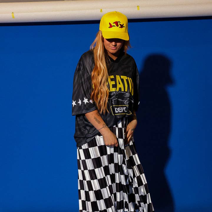 Victory Lap Checkered Maxi Pleated Skirt for wholesale by Burnt Toast