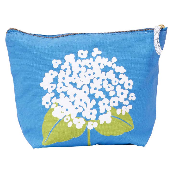 Hydrangea Sola Large Canvas Pouch for wholesale by rockflowerpaper