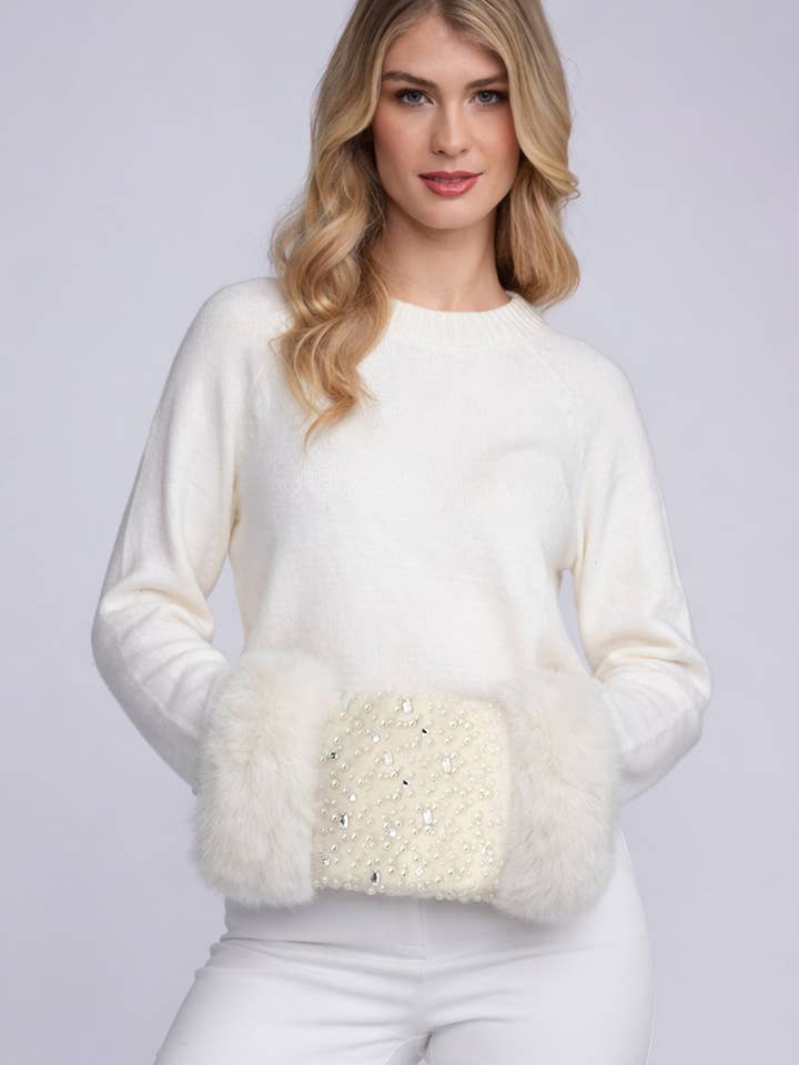 Amy Handmuff - Winterweiß für den Großhandel von Pia Rossini Ltd