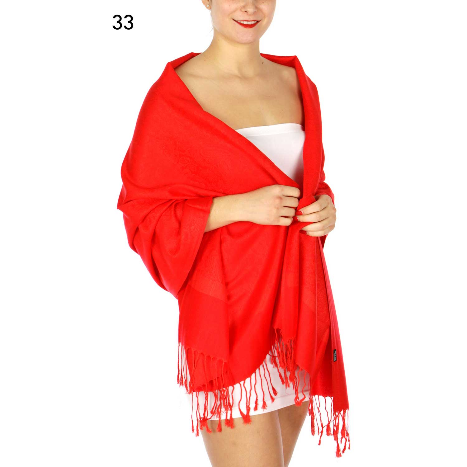 SERENITA – Großhandel Schal – Damen – Jacquard Paisley Pashmina Schal Wendbarer Stola-Wickel6