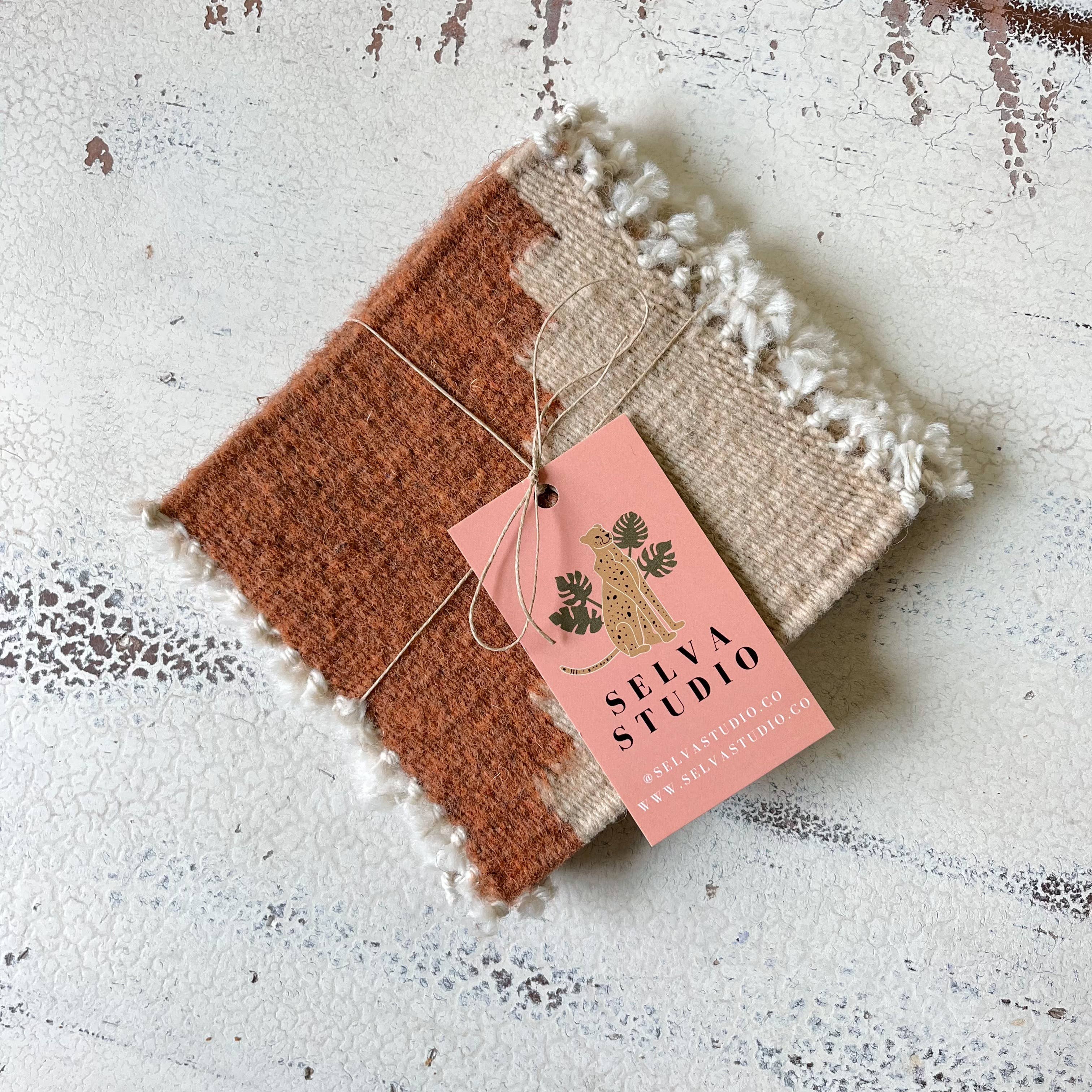 Selva Studio - Wholesale Coasters - Set of 4, Handwoven Cascada Coasters Dust1