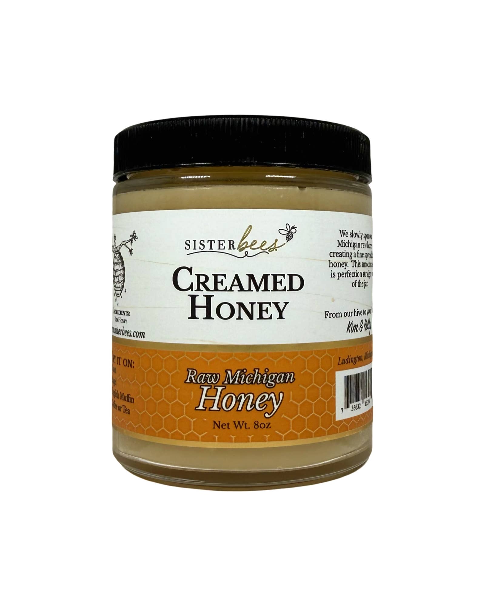 Sister Bees LLC - Wholesale Honey - Michigan Creamed Honey 8oz jar