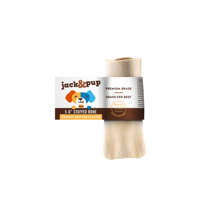 J&C PET SUPPLY LLC - Wholesale Pet treats – Dog - 5-6 Inch Stuffed Bone Filled With Peanut Butter1