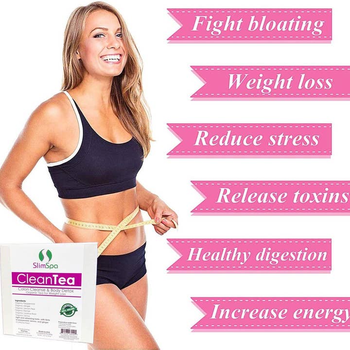 SlimSpa The Body Care Specialists - Wholesale Health/Detox Tea - CleanTea Colon Cleanse & Body Detox Organic Tea for Weight Loss (30 Tea Bags)2