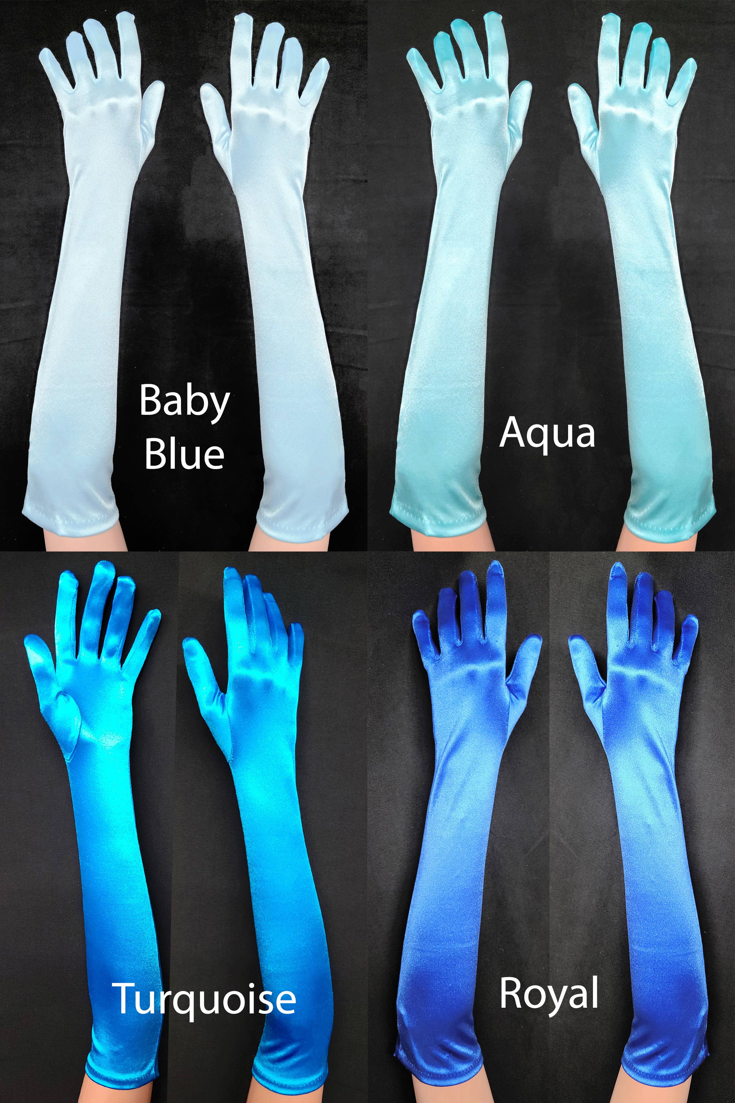 Chicas – wholesale Gloves – Women's – Pair of Elbow Length Satin Evening Gloves G72812BL10