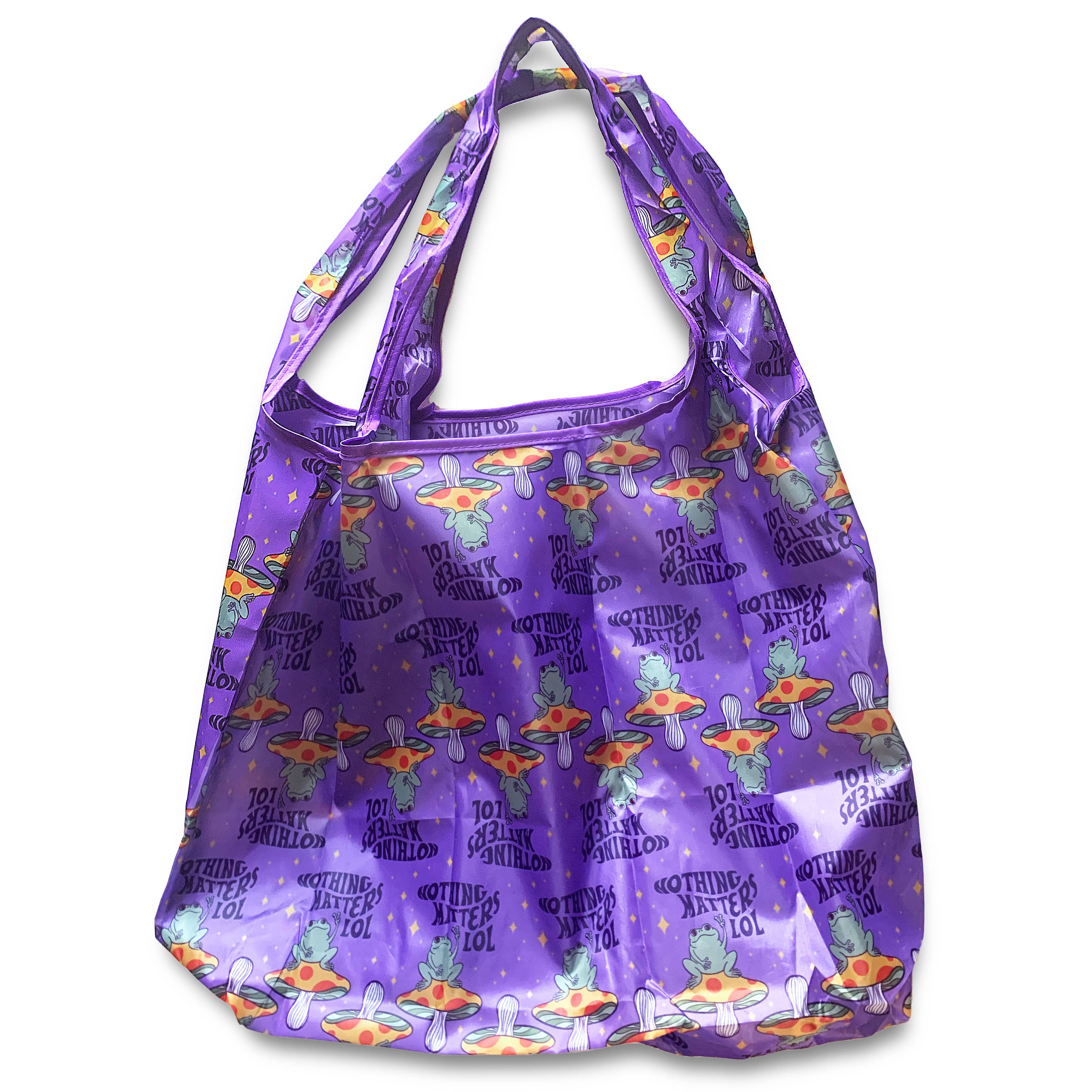 Krystan Saint Cat - Wholesale Grocery/Shopping Bag - Nothing Matters Frog Fold-Up Reusable Grocery Bag8