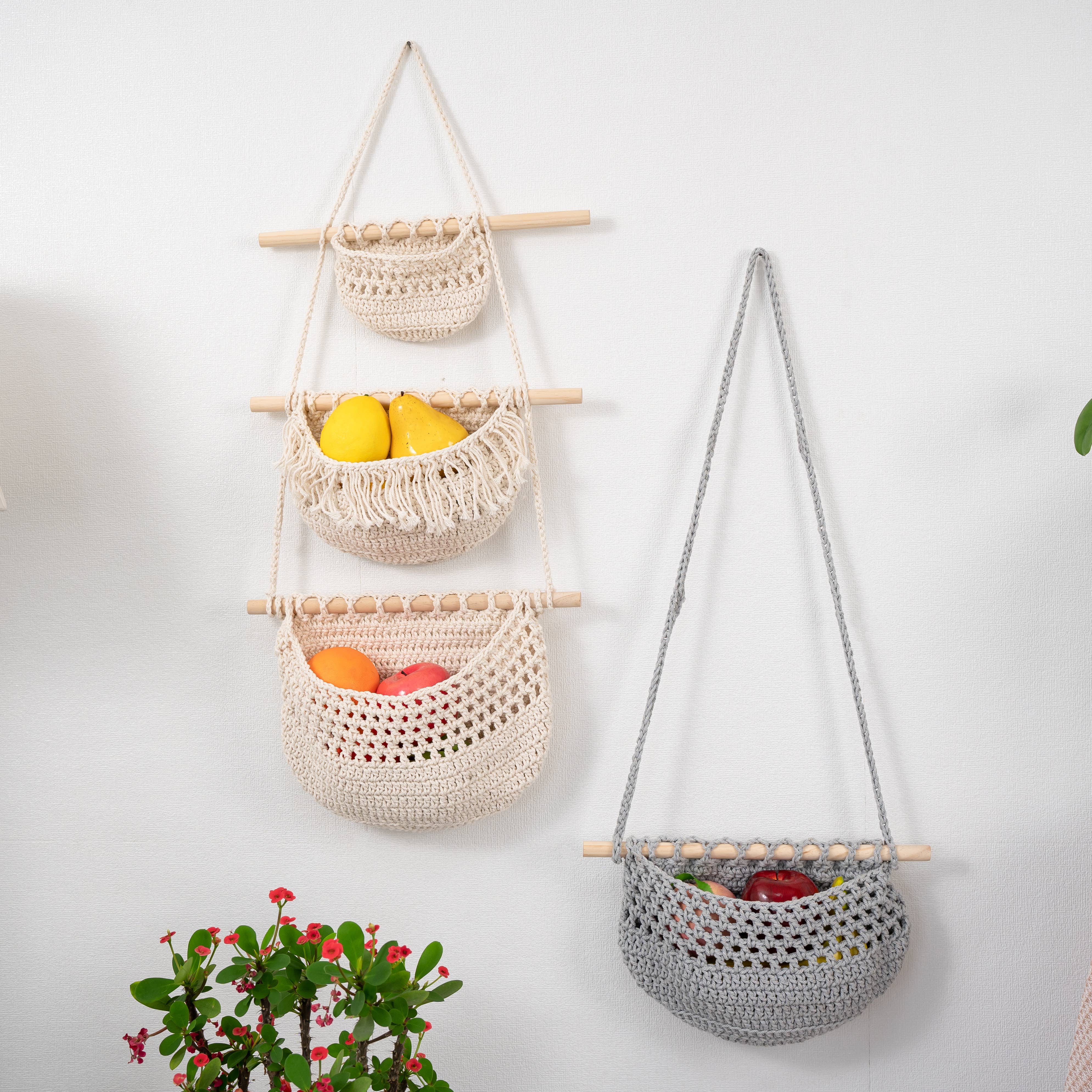 Sparkle Being - Wholesale Kitchen Storage/Organizer - Fruits, Vegetable, Storage Organize Bag Macrame Wall Hanging2
