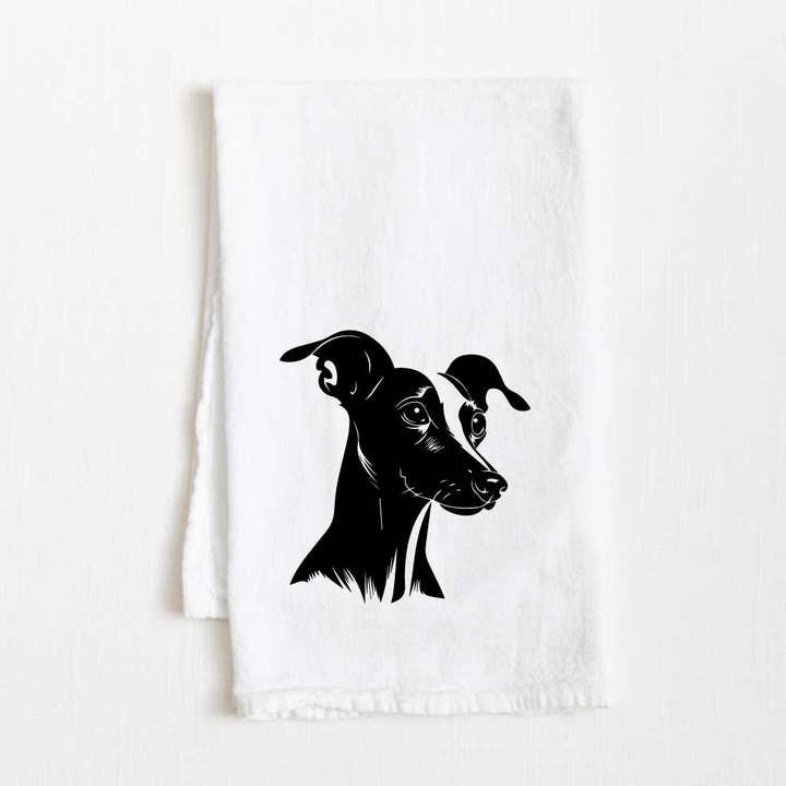 Asciugamano da cucina in sacco di farina con levriero italiano - 36" x 32" per la vendita all'ingrosso da parte di Towel Town
