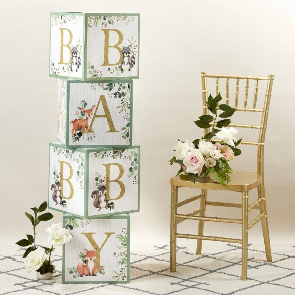 Kate Aspen - Wholesale Decorative Tabletop Object - Woodland Baby Block Box (Set of 4)7