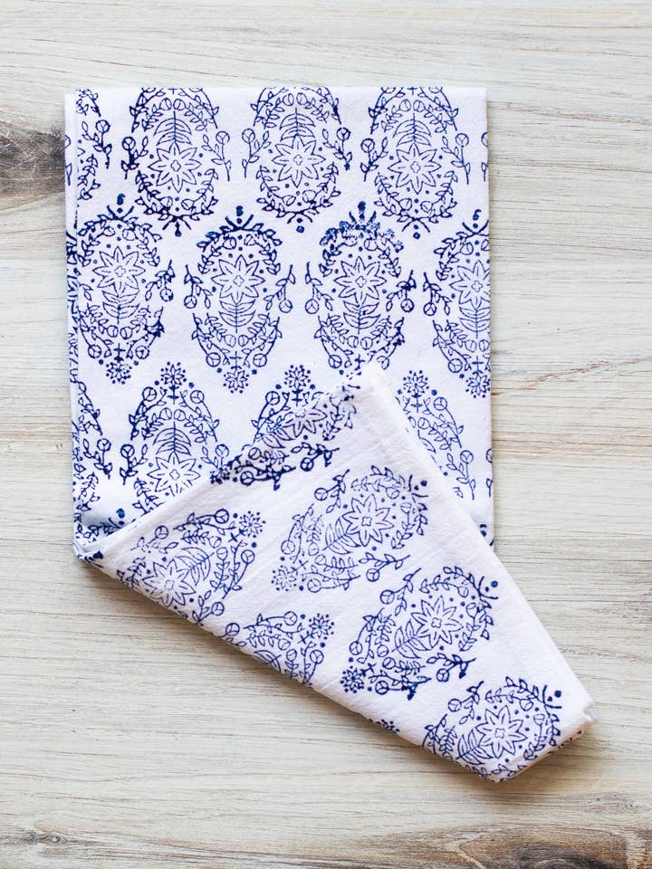 Tea Towel - Vara, Navy for wholesale by Mended