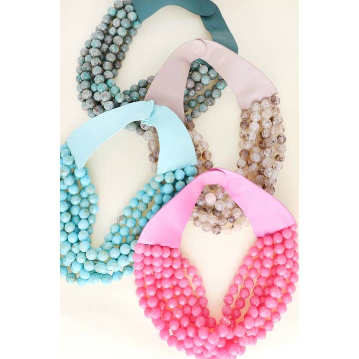 anbfashion - Wholesale Beaded/Pearl Necklace - *BEST* NEW CHUNKY BEADED LAYERED MAGNETIC NECKLACE