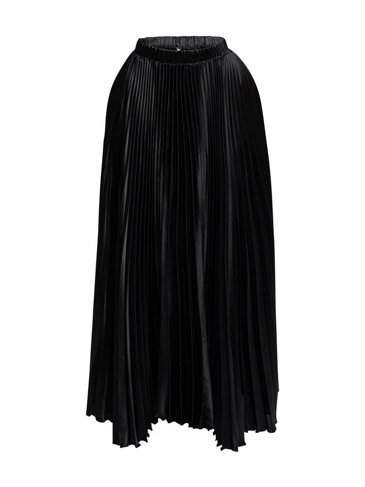 Pleated satin maxi skirt for wholesale by K Too