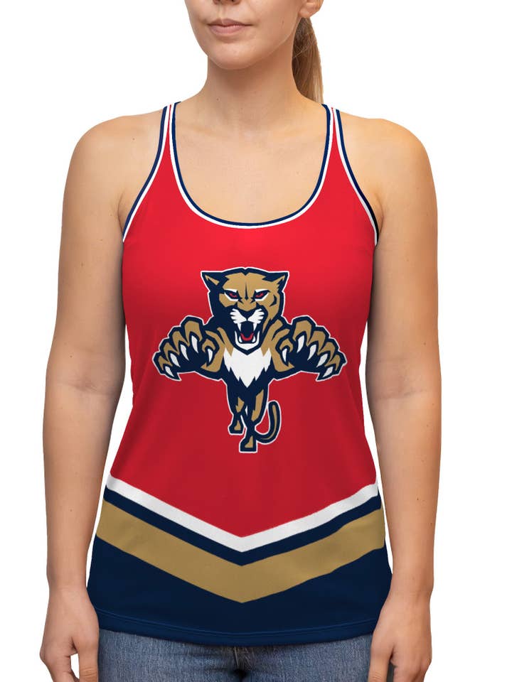 Camiseta de hockey de tirantes para mujer "Gato Saltador" Alternativa de los Florida Panthers para venta al por mayor de Bench Clearers