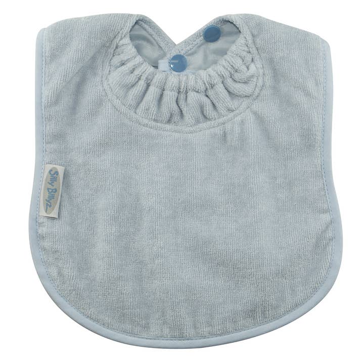 Dusty Blue Towel Large Bib for wholesale by Silly Billyz