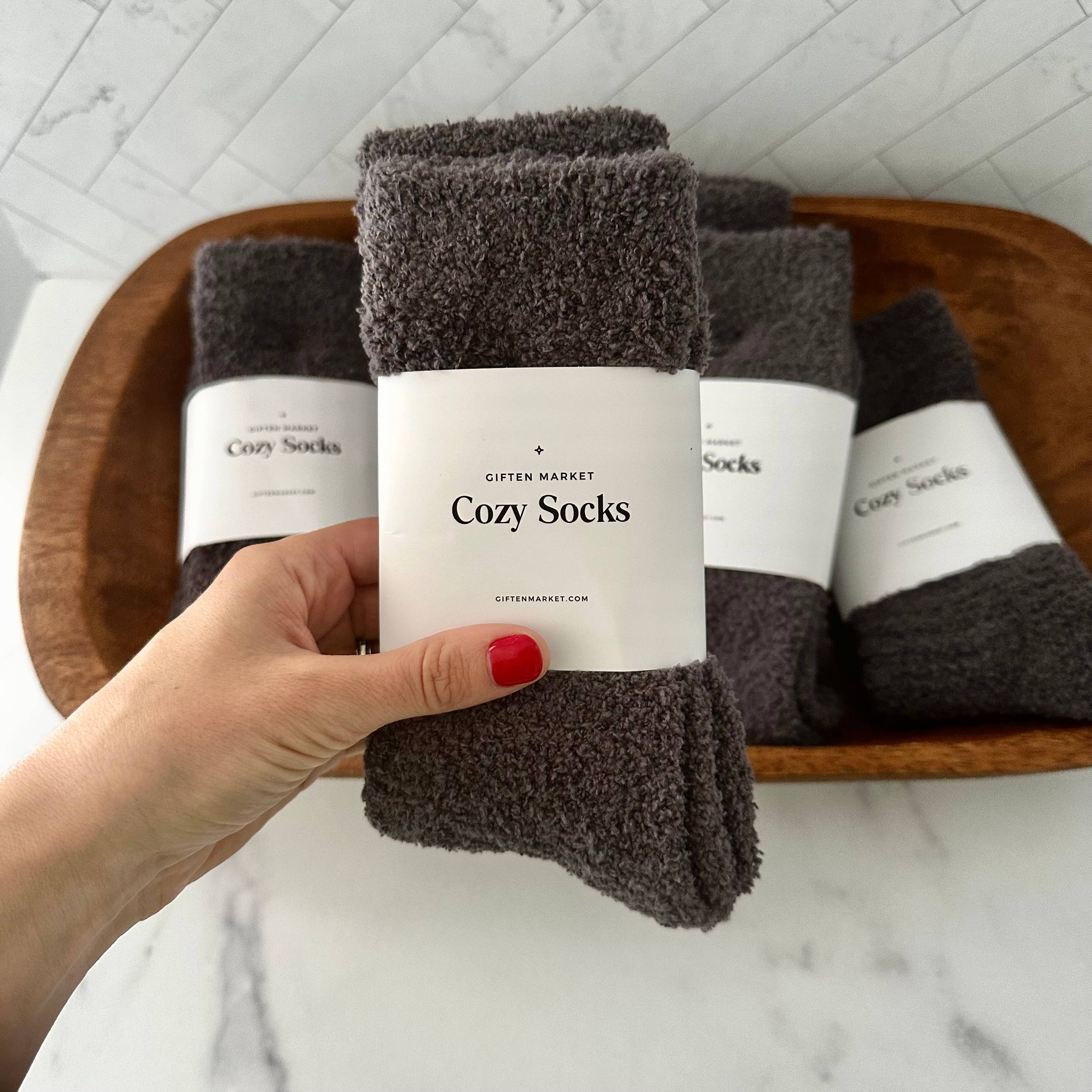 Giften Market - Wholesale Socks - Women's - Cozy Cloud Socks - Charcoal - Warm & Soft - Women’s Gift7