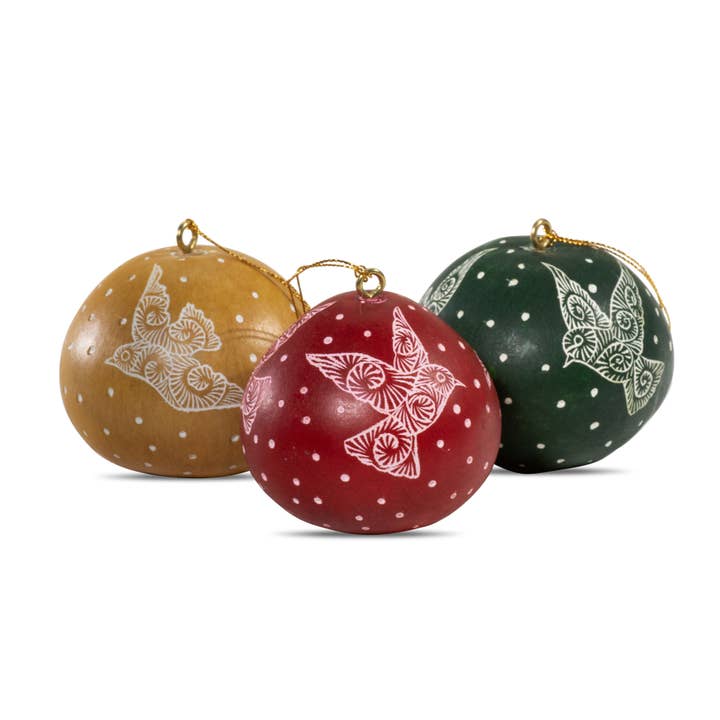 Lucuma Designs - Wholesale Ornament - Doves - Gourd Ornament, assorted colors - Holiday Gift2