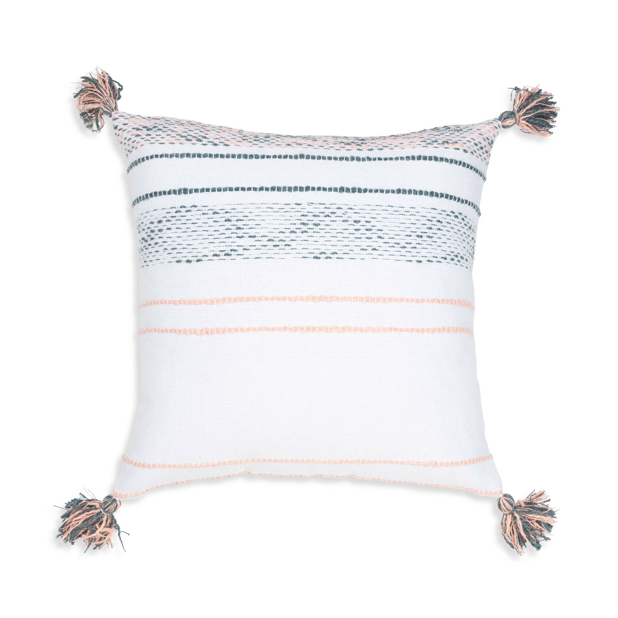 Elsie & Zoey - Wholesale Throw/Decorative Pillow - Tylanne 18X18" Handwoven Striped Indoor/Outdoor Throw Pillow4