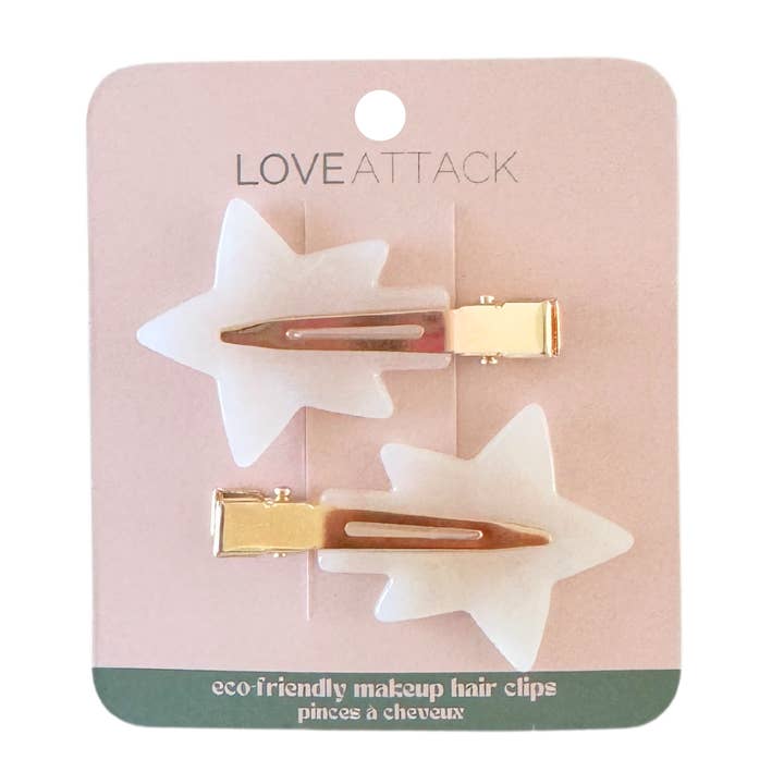 Love Attack - Wholesale Hair Clip - Women's - Eco-Friendly Cellulose Acetate Creaseless Hair Clips - Star5