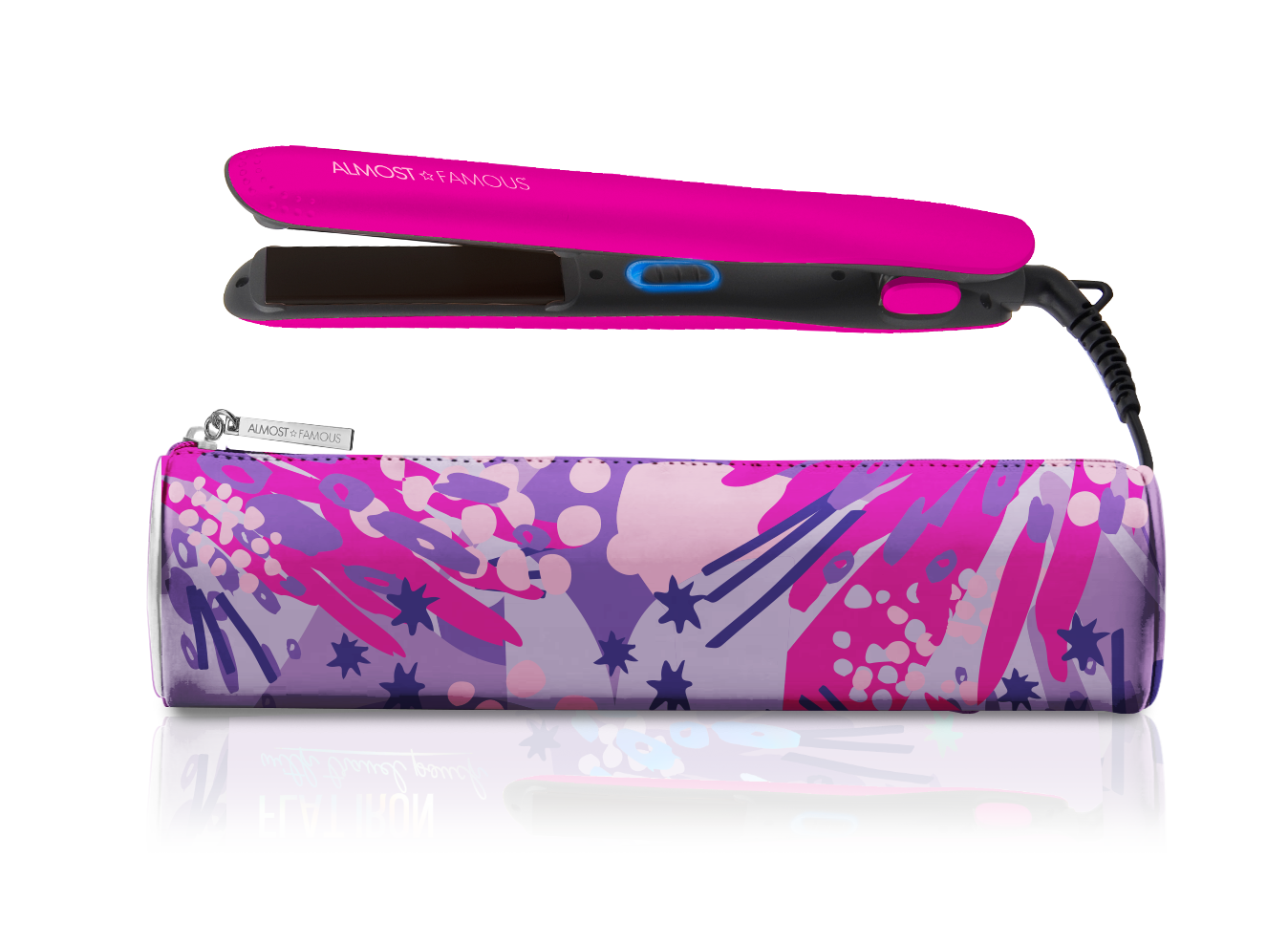 Pink “Fierce Glam” Flat Iron with Travel Pouch – Tourmaline for wholesale on Faire3