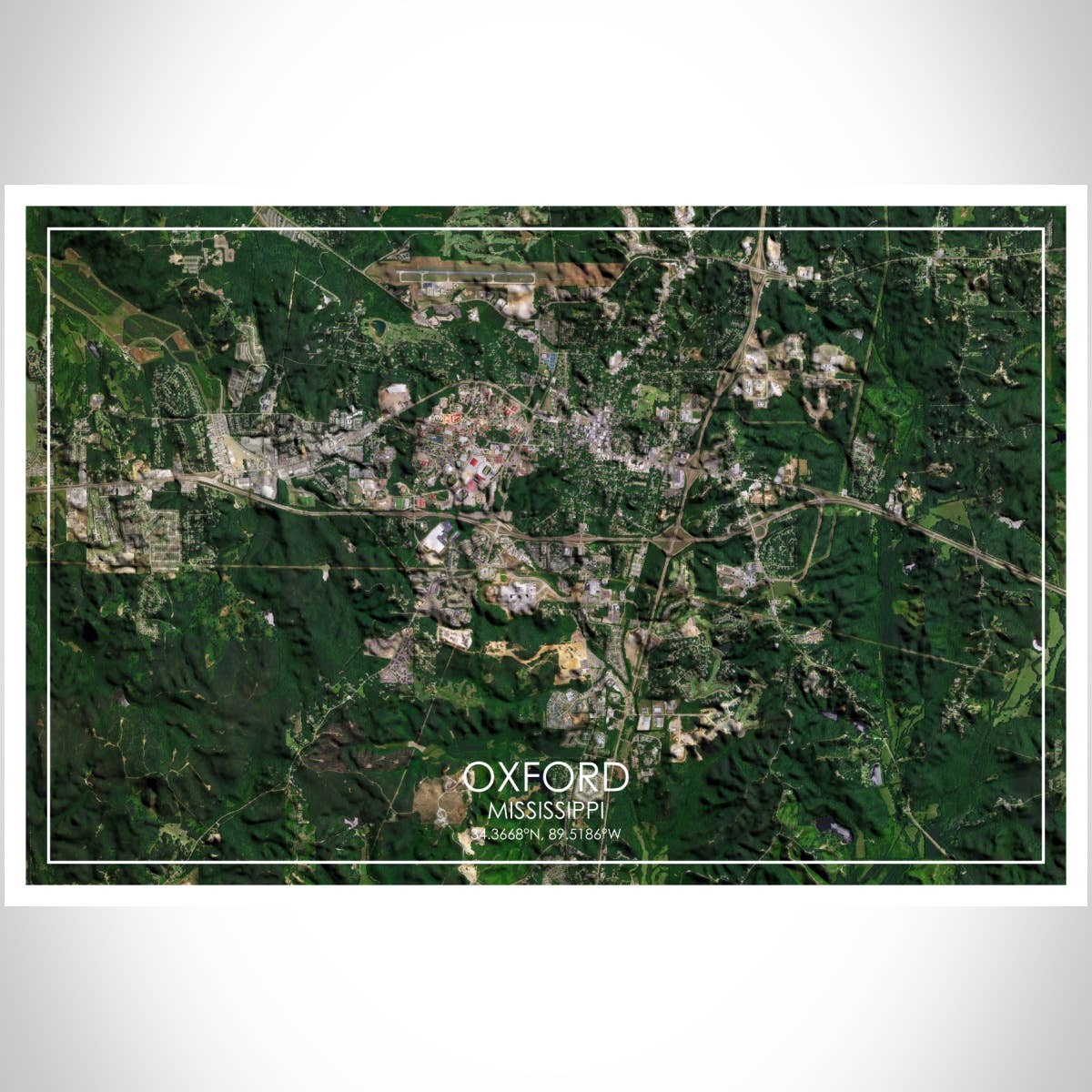 JACE.design - Wholesale Art Print - Oxford MS Map Print Satellite3
