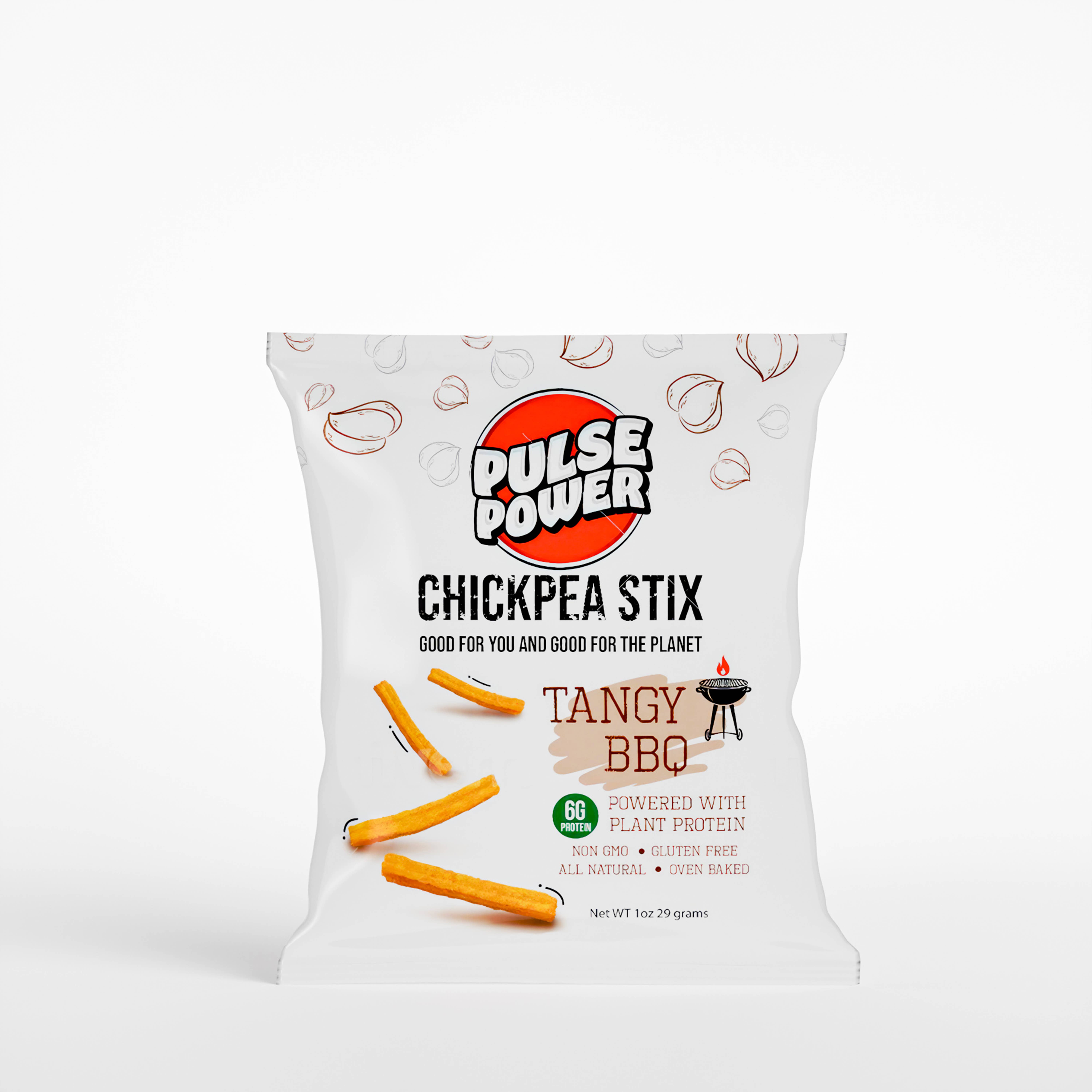 Pulse Power - Wholesale Puffed snack - Pulse Power Chickpea Stix Tangy BBQ 1oz (24 pack)