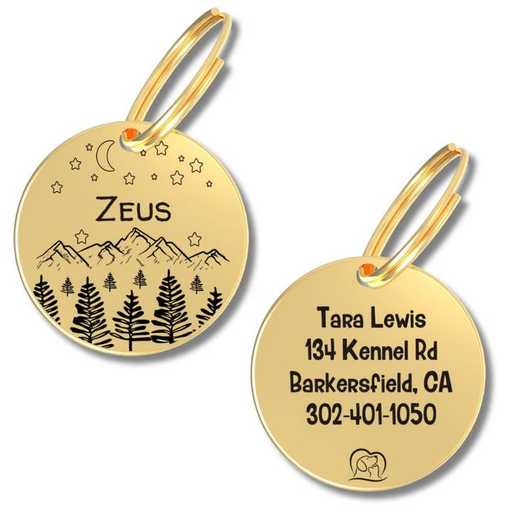Personalized Engraved Golden Dog Tags for Pet Safety and Style (Circle, Gold) for wholesale by PawFurEver