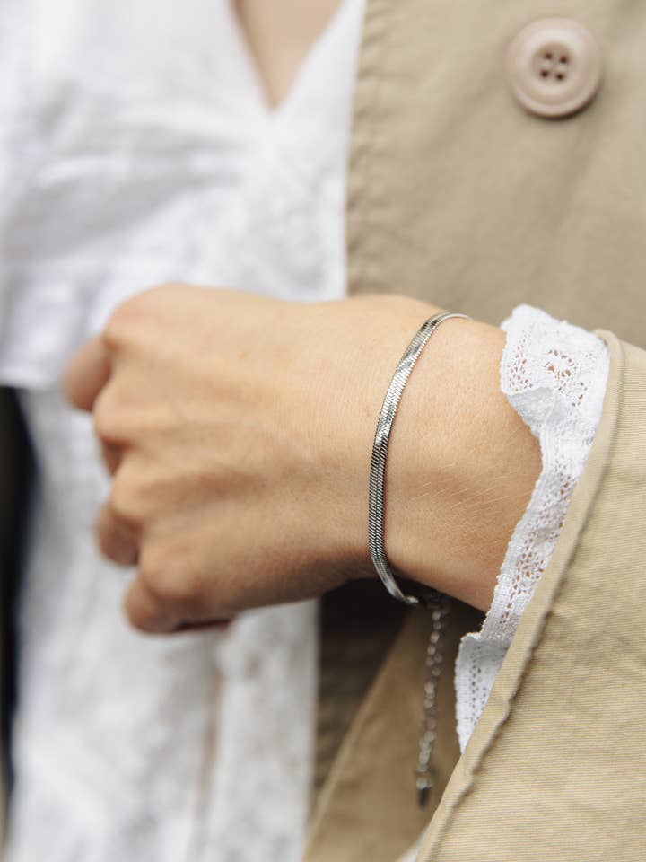 Silver Snake Chain Bracelet, Waterproof for wholesale by Nordic Muse