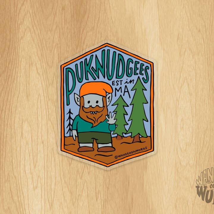 Hånd-bogstaver Sticker, Massachusetts Sticker for engroshandel hos Wander On Words