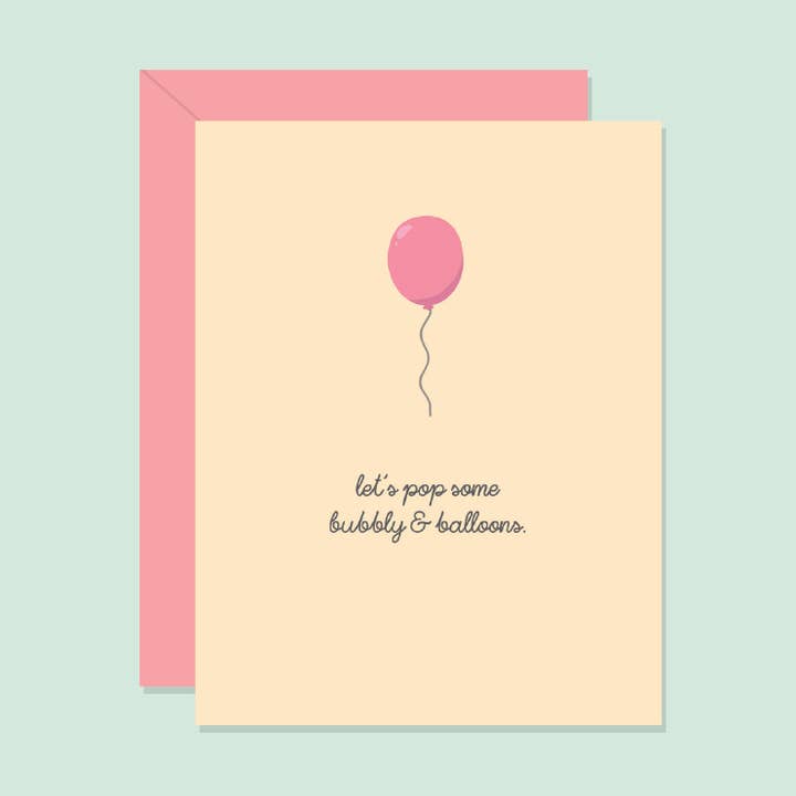 Paper Hearts™ - Wholesale Birthday Card - Let's Pop Bubbly & Balloons | Greeting Card0