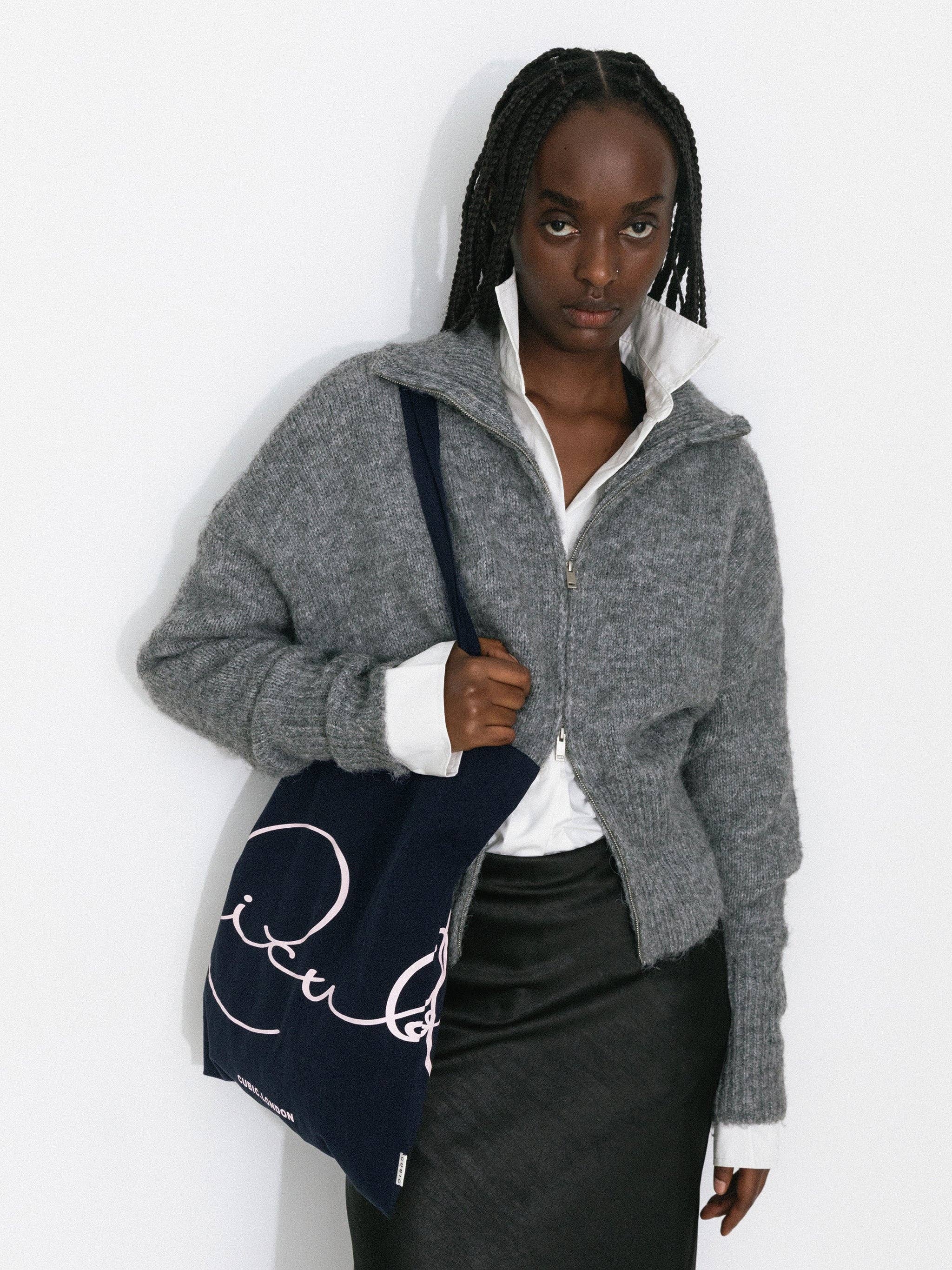 CUBIC – Engroshandel Cardigan - Dame – Retro ståkrave lynlås-cardigan16