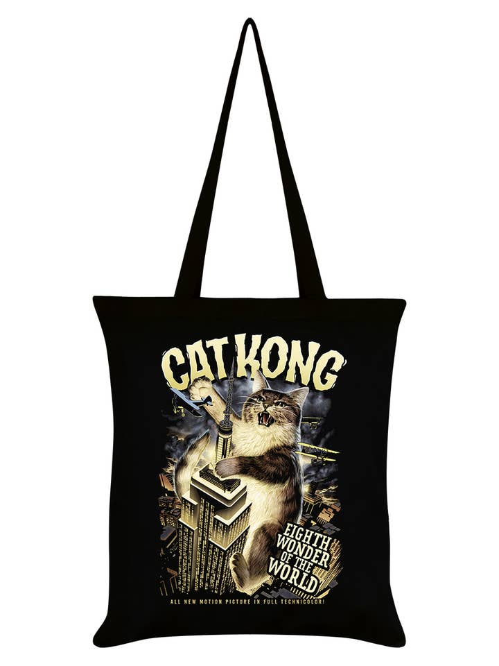 Horror Cats Cat Kong Black Tote Bag for wholesale by Grindstore