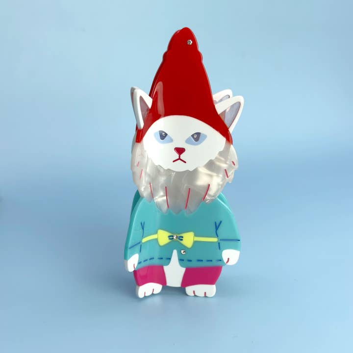 Cat Garden Gnome Hair Claw for wholesale by Centinelle